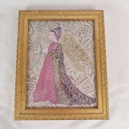 Vintage Angel Of Motherhood Gold Framed Print