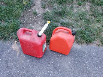 Lot Of Two 5 Gallon Gas Cans