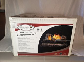 Pleasant Hearth 24' Vent Free Gas Log Set In Valley Oak With New Ignitor For Natural Gas Or LP