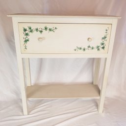Painted Table With Drawer And Ivy Motif