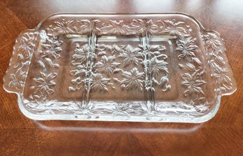 12' Princess House Fantasia 3-Part Divided Relish Dish Poinsettia