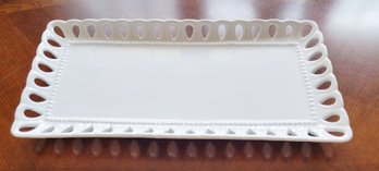 15' I. Godinger & Co Victorian White Open Latticed Rectangular Tray
