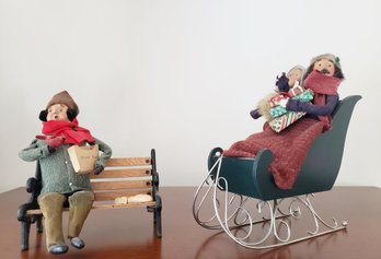 Byers Choice Carolers- Bird Feeding And Sleigh Ride