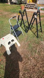 12' Multi Position Ladder And 2 Step Stools