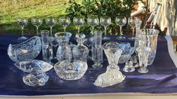 Collection Of Cut Crystal And Cut Glass