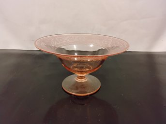 Vintage Pink Depression Glass Candy Dish