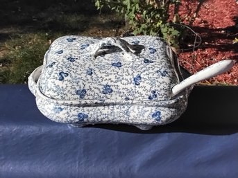 Vintage Lidded Gravy Boat With Ladle