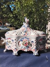 Ceramic Ceramiche Leonardo Italian Lidded Compote Bowl