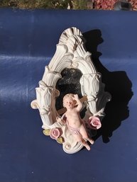 Ceramic Cherub Hanging Candle Holder