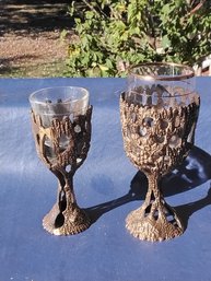 Vintage Brass Kiddush Cups