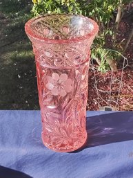 Vintage Pink Depression Glass Vase