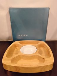 Never Used 5 Section Wooden Party Platter