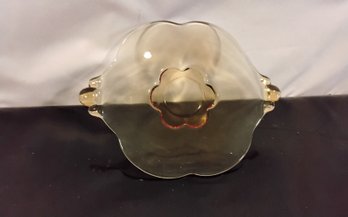 Vintage Amber Glass Serving Platter