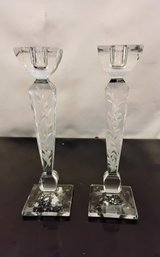 10' Etched Glass Candle Holders