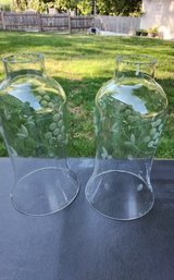 2 Glass Hurricane Chimneys