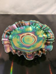 10' Iridescent Carnival Glass Bowl