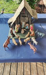 Vintage Wooden Nativity Set