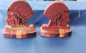 Vintage Wooden Bookends