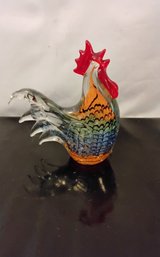 Solid Glass Rooster Decoration