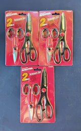 3 Brand New 2 Piece Multi Purpose Scissors Set
