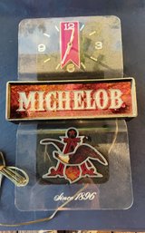 Vintage Michelob Beer Lighted Advertising Clock