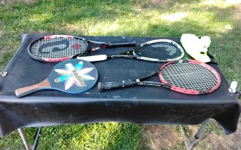 Squash, Pickle Ball And Tennis Rackets