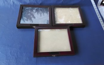 3 Wooden Display Cases