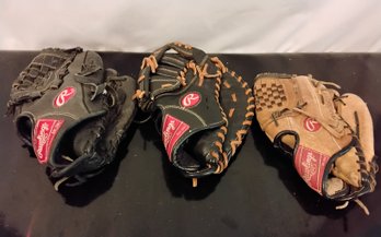 3 Baseball Gloves