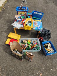 Large Collection Of Miscellaneous Legos And Lego Table