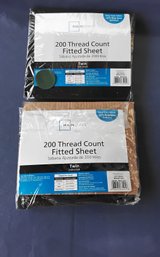 2 New Packages Of Twin Size Sheets  ( Black  )