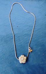 Nolan Miller Crystal And Pearl Flowered Necklace