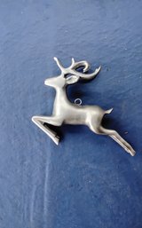 Pewter Running Deer Hanging Ornament