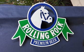 Rolling Rock Hanging Tin Sign