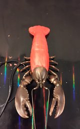 Brass And Glass Lobster Table Lamp