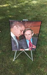 Framed Photo Of Barack Obama And Charlie Baker
