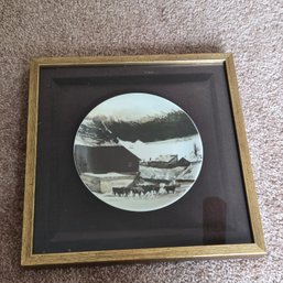 Framed  Vintage 1971 Andrew Wyeth Collectible Plate For Georg Jensen 'The Kuerner Farm'