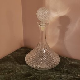 Faceted Diamond Pattern Decanter