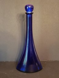 Cobalt Blue Glass Decanter