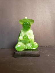 Asian Figure - Lucite Faux Jade Statue By Wony Of Italy