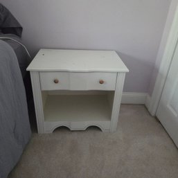 White Painted Wood Nightstand