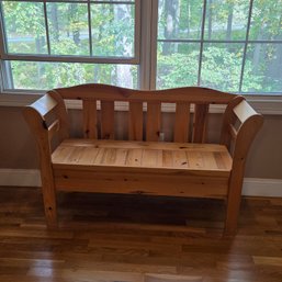 Custom Built Pine Bench With Storage