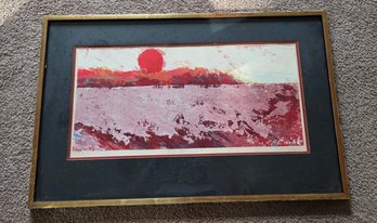 Framed 'red Seascape # 2' By RA Smith
