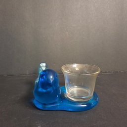 Vintage Blue Bird Of Happiness Votive Candle Holder