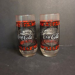 Two Vintage Coca Cola Glasses