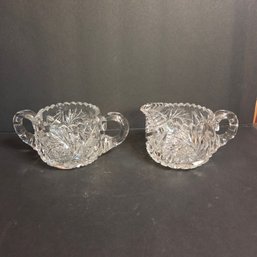 Cut Crystal Sugar & Creamer