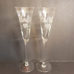 Etched Champagne Flutes