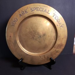 Engraved Brass Charger Plate 12'