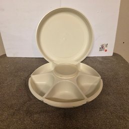 Tupperware Vegetable Chip Dip Snack Serving Tray Vintage