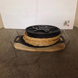 Cast Iron Sizzling Steak Plate Set