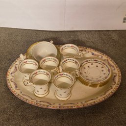 Vintage Teacups Saucers Platter